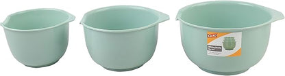 GLAD Mixing Bowls with Pour Spout, Set of 3 | Nesting Design Saves Space | Non-Slip, BPA Free, Dishwasher Safe Plastic | Kitchen Cooking and Baking Supplies, Sage Green