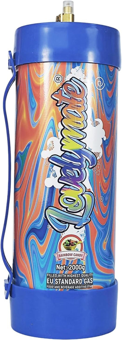 Whipped Cream Charger Tank 3.3L 2000G Whip Cream Charger Cylinder Food Grade Flavored (Tips Included) (4, Rainbow candy)
