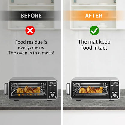 for Ninja Reusable Air Fryer Liners 12x12inch, Oven Liner for Bottom of Toaster Oven, 3x Liners + 3x Mesh Sheets, Non-Stick Baking/Microwave/Grill Mat,450°F,Pre-Cut Square for SP101/SP201/SP301/SP351
