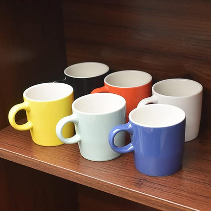 homEdge Mini Procelain Espresso Cup, 4 Ounces / 120 ml Tiny Ceramic Coffee Mugs Demitasse for Espresso, Tea- Set of 6, White