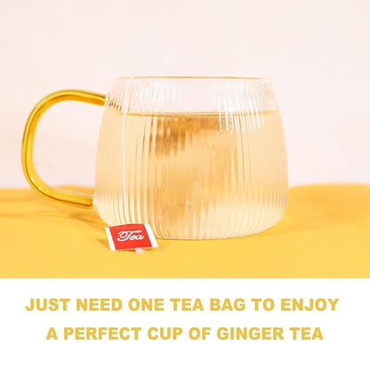 TEARELAE - Ginger Tea Bags, 64 Count - 100% Pure Ginger Root Tea, Soothing & Spicy - Non-GMO - Caffeine-free - Aid Digestion & Support Respiratory