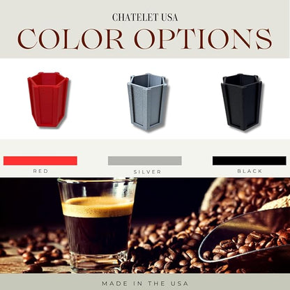 Espresso Coffee Pod Holder & Organizer | Espresso Capsule Kitchen Display Carousel | Holds 18 Pods | Made in USA (Red)