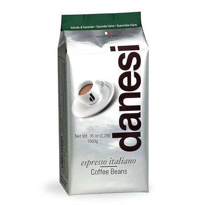Danesi Caffe Italian Whole Coffee Beans - Espresso Coffee Beans and Medium Roast Whole Bean - Perfect for Espresso Machines, French Press, and Home Brewing - Emerald (2.2 lb)