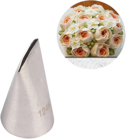 5 piece Stainless Steel Rose Flower Piping Tips Piping Nozzles Cake Decorating Supplies Cookies Cupcake Icing Decorating Supplies Decorating Kits Frosting Icing Tips Baking Set Tools #4