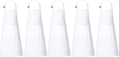 RAJRANG 100% Cotton Cooking Apron with 3 Pockets Kitchen Chef BBQ Adjustable Bib Aprons for Women Men