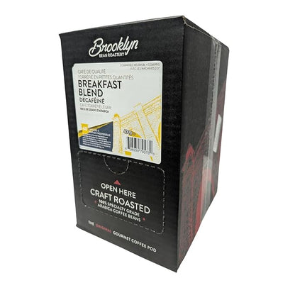 Brooklyn Beans Decaf Coffee Pods, Decaf Breakfast Blend - Compatible with Keurig K Cup Brewers Including 2.0 Machines, 40 Count, Smooth and Balanced Light Roast