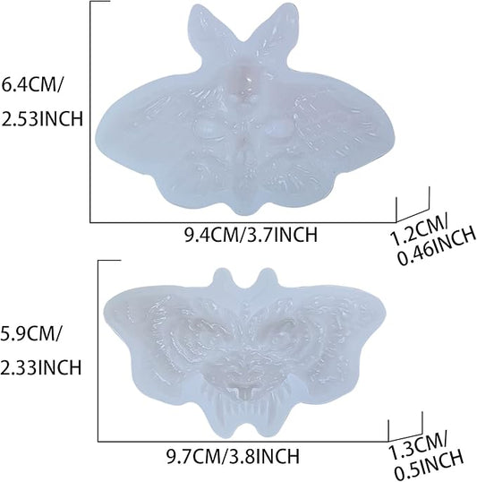 Skull Tiger Butterfly Brooch 3D Epoxy Resin Silicone Mold for Fondant Sugar Craft, Cake Topper Decorating, Polymer Clay, Plaster