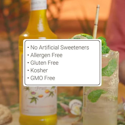 Monin - Passion Fruit Syrup, Sweet Tropical Flavors, Great for Teas, Sodas, & Cocktails, Natural Flavors, No Artificial Sweeteners or Ingredients, Gluten-Free, Vegan, Non-GMO, Clean Label (1 Liter)