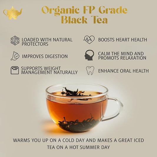 Earl Grey Tea, Organic Loose Leaf Black Tea – Classic Bergamot & Citrus Flavor – Boost Clarity & Wellness – Drink Hot or Iced – 4 oz Resealable Bag (Makes 50 Cups) – The Elegant Elephant