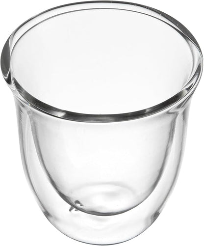 Restaurantware-Forma Professional 2.7 Ounce Double Wall Shot Glasses, 2 Insulated Espresso Cups - Dishwashable, Reusable, Clear Glass Coffee Cups, Freezable, For Hot Or Cold Beverages
