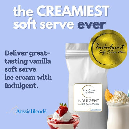 AussieBlends Indulgent Soft Serve Mix Vanilla Powder For Soft Serve, Milkshake | 8-Pack Box (8 x 1.5kg Bags)