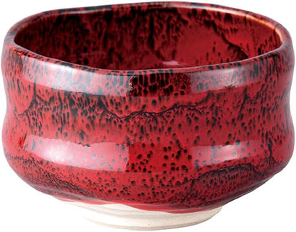 Japanese Traditional Handcrafted Matcha Chawan Tea Bowl Cup Ceremony Tableware Pottery (Tenmoku Beninagare)