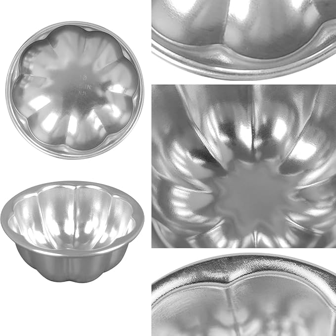 Cup Cake Molds Aluminum for Jello Nonstick Pudding Pan Cupcake Muffin Cups Cake Tartlets Baking Tool (3.5 x1.6inch)