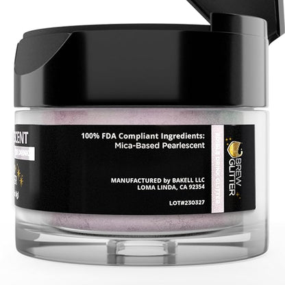 Brew Glitter Iridescent Pink Edible Drink Glitter 1x 4g Jar for Cocktails, Beer, & Beverages