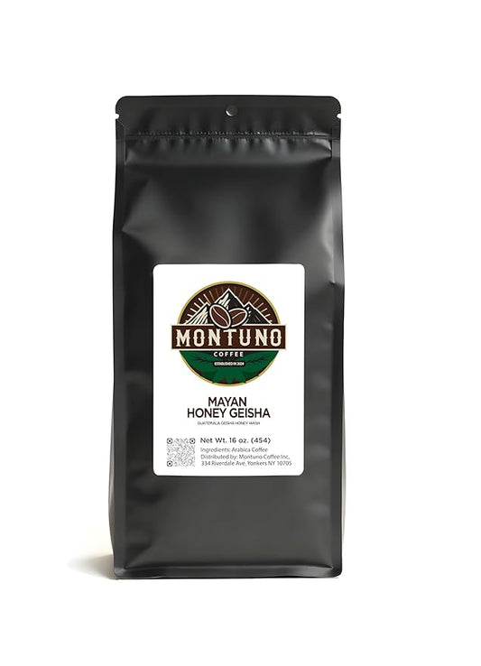 Mayan Honey Geisha Coffee, Single Origin Guatemala, High Altitude 4000ft, Wine-Like Profile (Espresso), 1 Lb