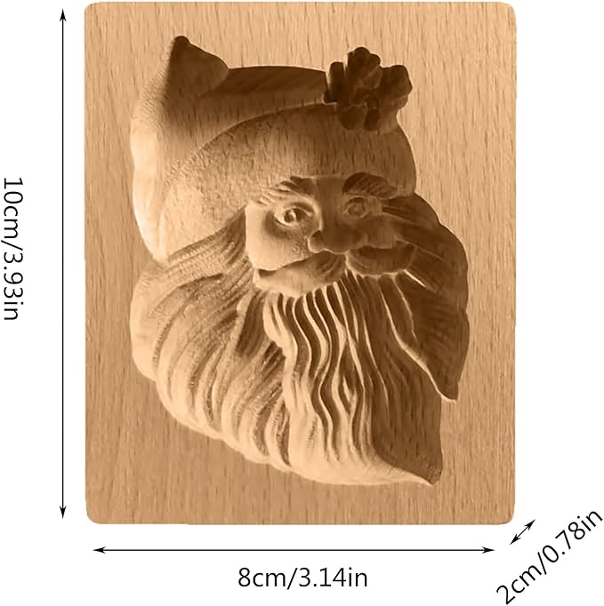 Wooden Cookie Biscuit Mold, 3D Baking Mold, Embossing Craft Decorating Baking Tool, Suitable for Halloween Thanksgiving Christmas Kitchen DIY (Xmas-A-3PCS)
