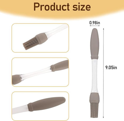 Silicone Basting Brush 4 PCS Heat Resistant Pastry Brush Spreadable Butter for Cooking Grilling Roasting Baking Bbq Grill Dishwasher Safe (Blue, Gray)