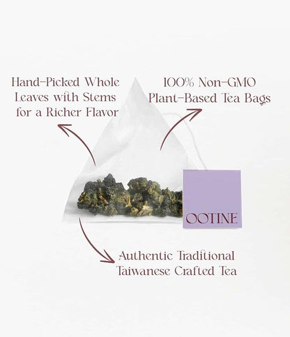 OOTINE | Morning Breeze Taiwan Oolong Tea (12 Sachets) | Lightly Oxidized for a Fresh, Green-Tea-Like Taste | Sugarcane & Freesia Notes | Hand-Picked Whole Leaves, Plastic-Free Sachets | Supports Gut Health & Multiple Infusions, Travel-Ready