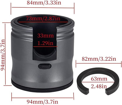 Espresso Tamping Station, Coffee Portafilter Holder, Aluminum Alloy Stand Fit for Most 51mm, 53mm, 54mm and 58mm Portafilter (Round, Grey)