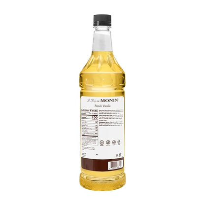 Monin - French Vanilla Syrup, Boxed, Versatile Flavor, Natural Flavors, Great for Coffees, Cocktails, Shakes, and Kids Drinks, Non-GMO, Gluten-Free (1 Liter)