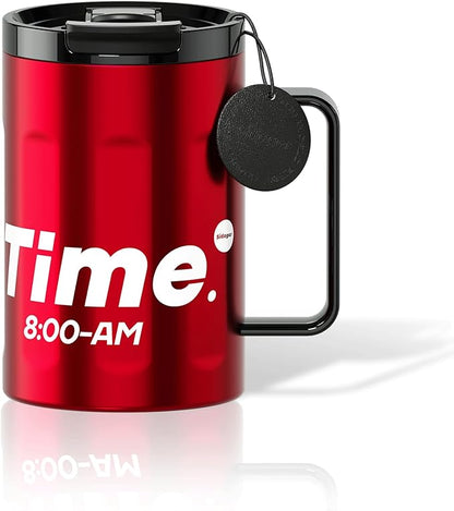 Sidagar+ 18 OZ z Stainless Steel Insulated Coffee Mug with Handle and Lid, Double Wall Vacuum Travel Mug, Tumbler Cup with Sliding Lid, Resuable Insulated Coffee Tumbler, Red