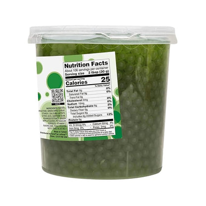 Tea Zone [7 Pounds] Green Apple Popping Pearls for Boba Tea Beverages, Sweets, Ice Cream Topping | B2060