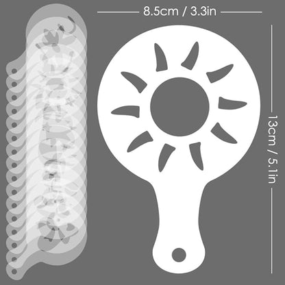 32 Pcs Coffee Decorating Stencils, SENHAI 2 Pack 32 Pcs Foam Latte Art Stencils Barista Template for Decorating Oatmeal Cupcake Cake Cappuccino Hot Chocolate for Adult Kids Children