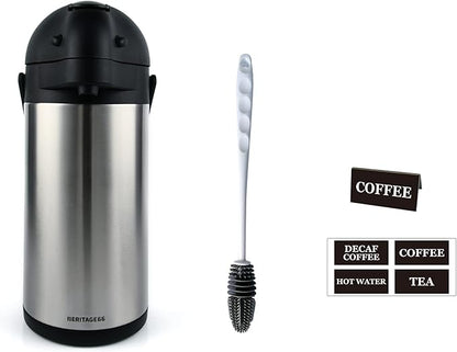 Heritage66 Thermal Coffee Carafe -Triple Wall Vacuum insulated Flask- Thermos keeping Beverages Hot for 12 hours /24 hours cold Tea, Water, and Coffee Dispenser (3 Liter / 101 Oz)