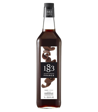 1883 Coffee Syrup, Chocolate Syrup for Drinks, Made in France, 1 Liter Glass Bottle