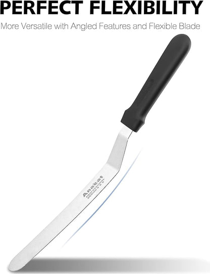 Anaeat Icing Spatula, Professional Cake Angled Offset Spatula with 10" Stainless Steel Blade - Thickened Frosting Knife with Durable Plastic Handle for Cake Decorating, Pastry & Baking