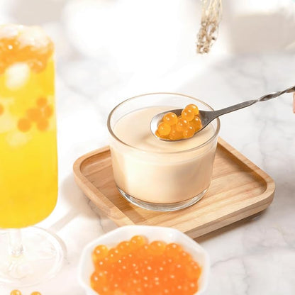 Tea Zone [1 Pound] Passion Fruit Popping Pearls, Bursting Pearls for Teas, Shakes, Smoothies, Dessert Toppings