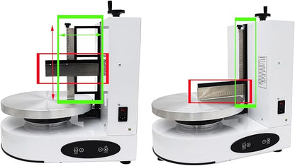 Cake Cream Spreading Coating Smearing Machine Cake Decorating Coating Machine Cake Cream Smoother Adjustable Cake Scraper for 4-12inch Cake 304 Stainless Steel Green