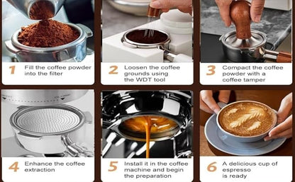 58.5mm,Espresso Accessories Kit, 24PCS Coffee Tamper Set ， Barista Kit, WDT Tool,stainlesss Frothing Pitcher, Stirrer, Tamper Mat, Latte Art Pen ， Coffee puck screen