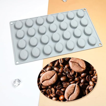 mostsom Bakeware Coffee Bean Shape Silicone Mold for Cake Mousse Dessert Chocoalte Non-Stick Soap Mould (K_ Coffee Bean)