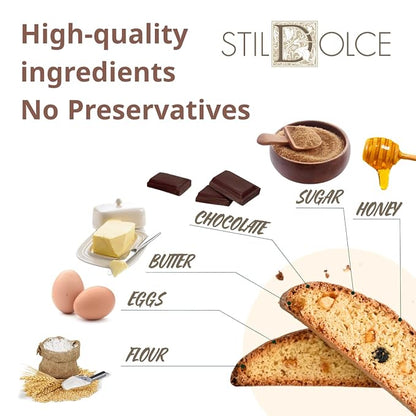 Italian Semi-Soft Chocolate Biscotti | Made in Tuscany, Italy | Stildolce Traditional Authentic Biscuits, Pack of 2