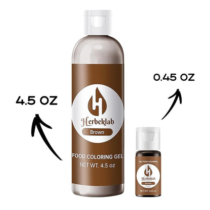 Brown Food Coloring Gel 4.5 Oz Professional Grade Brown Food Dye Concentrated Gel Food Coloring for Icing Baking Cake Decorating Cookie