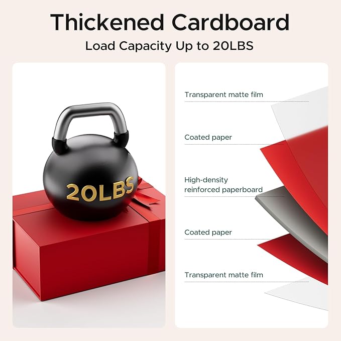 Large Red Gift Box with Lid: 2 Pack 13.5×10×5 Inches - Strong Magnetic Closure for Valentines Christmas Bridesmaid Gifts – Perfect for Couples Friends Family