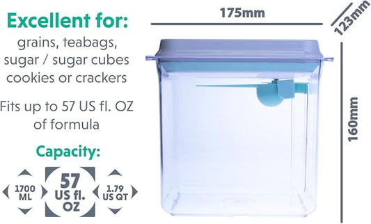 BopTop (1pc - 1700ml) Airtight Food Storage Container – Mechanical Silicone Seal Canister - BPA-Free - 1.79Qt