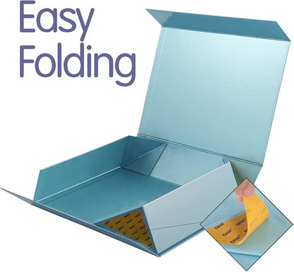 Gift Boxes Blue 11x7.8x2.3 Inches, Magnetic Gift Boxes with Lids for Presents (5 Pack)