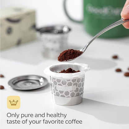 2 Stainless Steel Reusable K Cups for Keurig Coffee Makers - Compatible with K-Express, K-Elite, K-Classic, K-Mini, K-Mini Plus, K-Select, K-Cafe & K-Iced Brewers