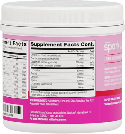 AdvoCare Spark - Energy Drink Mix - Vitamin & Amino Acid Supplement - Supports Energy & Focus - Portable Immune Support - Sugar-Free - Pink Lemonade (10.5 oz)