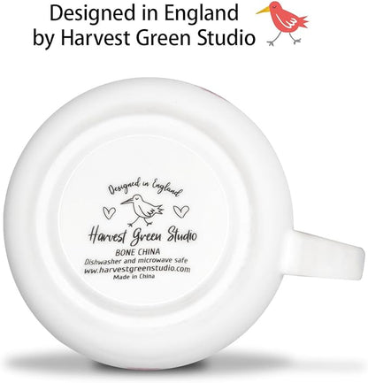Mom Mugs for Daily Coffee and Tea, Premium 20 oz Bone China Coffee Tea Hug Mug, Perfect Holiday, Birthday, and Mother's Day Gift for Moms, Designed in England by Harvest Green Studio