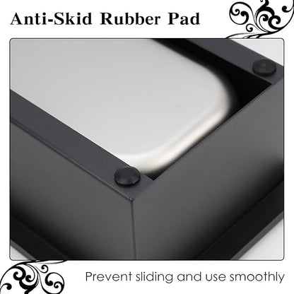 Espresso Knock Box, Stainless Steel Coffee Bag Container, With Steel Bracket And Noise Reducing Rubber Ring (L)