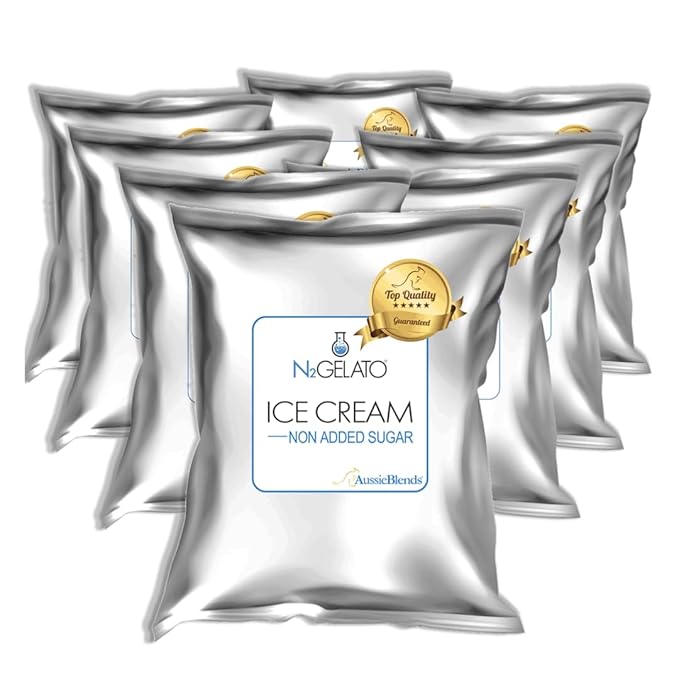 AussieBlends No Added Sugar Ice Cream Mix For Soft Serve, Milkshakes, Sundaes, and Frozen Desserts | Soft Serve Ice Cream Mix | 8-Pack, Imported