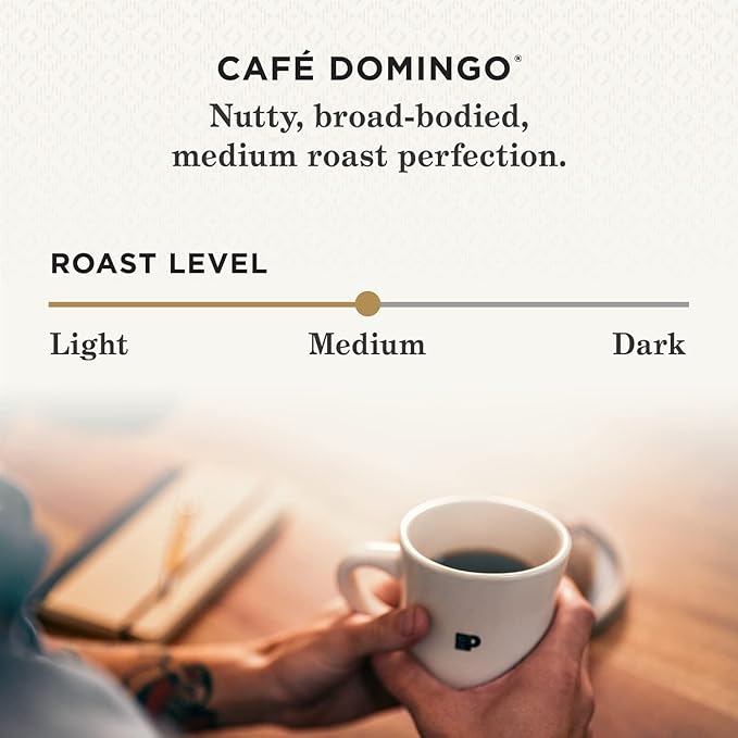 Peet's Coffee, Medium Roast Ground Coffee - Café Domingo 63 Ounces (6 Bags of 10.5 Ounces)