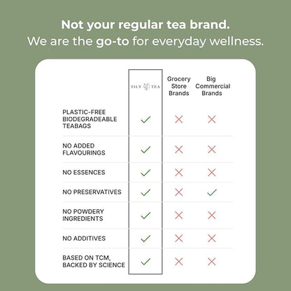 Tily Through The Day Wellness Tea - Antioxidant-Rich Herbal Tea - Caffeine Free - 10 Plastic-Free Teabags