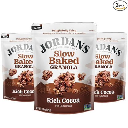 Jordans Slow Baked Granola | Rich Cocoa Granola | No Artificial Flavors, Colors, or Preservatives | Better for You Snacks for Adults & Kids | 11.4 oz (Pack of 3)