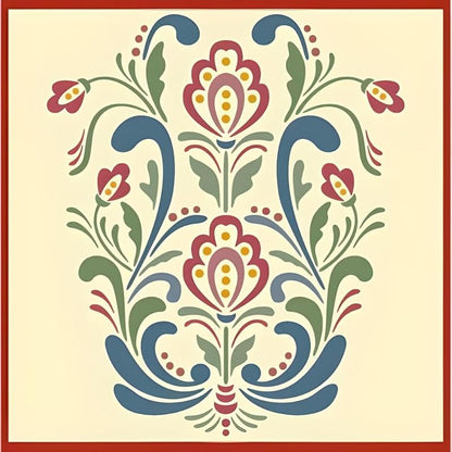 Rosemaling Pattern 18 Stencil Template 8.2" x 9.7" for Painting, Furniture & Folk Art – Reusable Mylar Stencil for DIY Crafts, Walls & Decor Projects – The Artful Stencil
