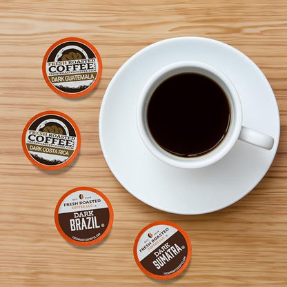 Fresh Roasted Coffee, Dark Roast Variety Pack, K-Cup Compatible, 96 Pods