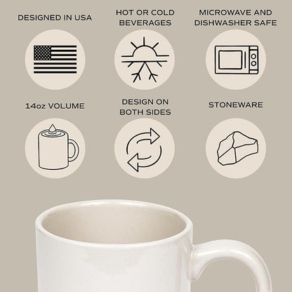 Sweet Water Decor Stoneware Coffee Mugs | Novelty Coffee Mugs | 14oz Stoneware Coffee Cup | Microwave & Dishwasher Safe | Funny Coffee Mug | Birthday Gift (Rise and Shine)